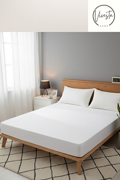 Vivesta Home طقم ملاءات مطاطية مزدوجة مقاس 180×200 + 2 غطاء وسادة مقاس 50×70 ...