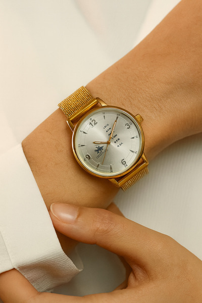 G Sport POLO Hasır Mıknatıs Kordonlu Gün Detaylı Kadın Kol Saati (Her Bileğe Uyumlu)