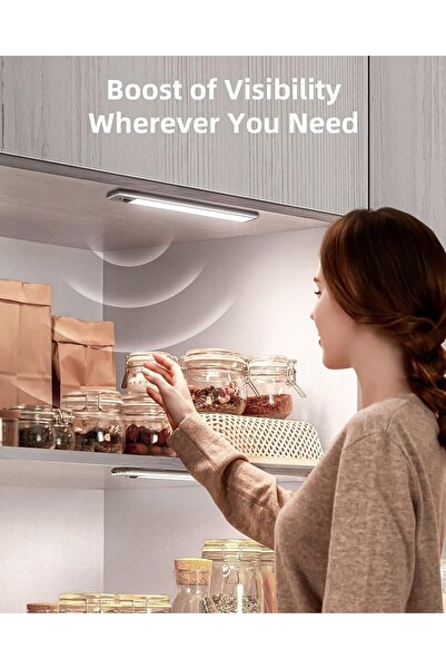 EZVALO 5 x Rechargeable Indoor LED Light with Motion Sensor, 23 cm LED Kitchen Light with Wireless R