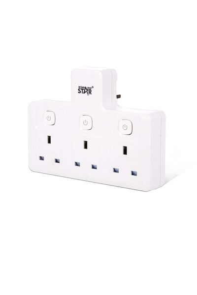 WINNINGSTAR 3-Gang UK Outlets Extension Plug (ST-1086-3) | 2500W/10A Multi Plug Adapter for Home & Office