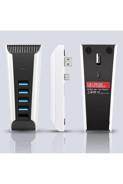 Other AQIDAP PS5 USB Hub High-Speed Charger (4 USB + 1 USB-C) - Black