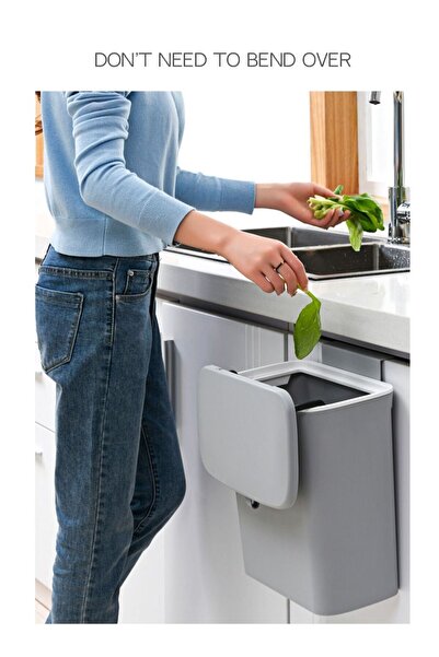 Haidue 9L Kitchen Compost Bin with Lid – Countertop or Under-Sink Hanging Trash Can