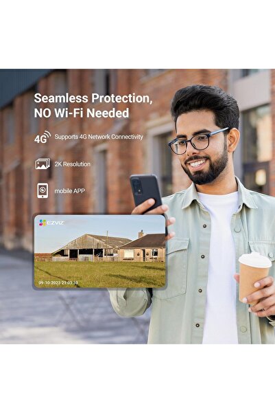 EZVIZ من هيكفيجن | كاميرا مراقبة ذكية بتقنية 4G SIM بدقة 3 ميجابكسل ودقة 2K | تغطية 360 درجة | ذكاء اصطناعي بشري