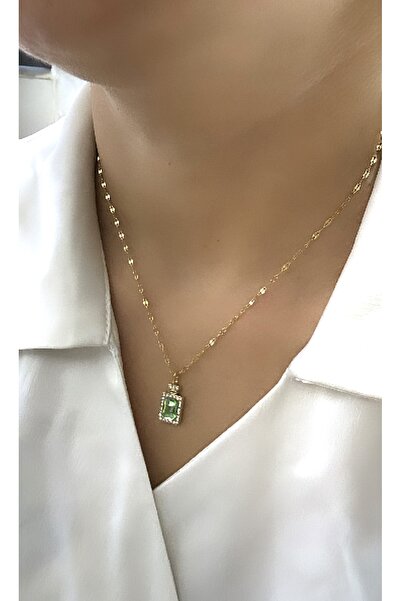 VNS Accessories قلادة من حجر الكريستال الملون الفولاذي