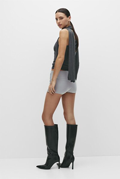 Pull & Bear Mini drapeli taşlı şort