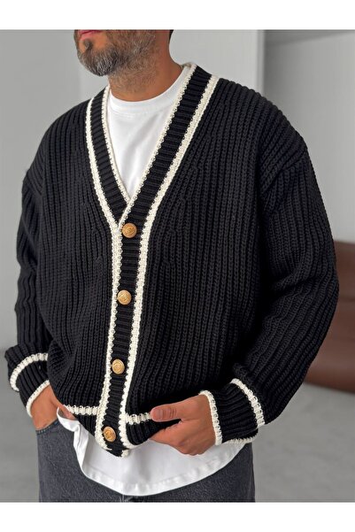 TÜZeMEN Mercerized Button Detailed Cardigan