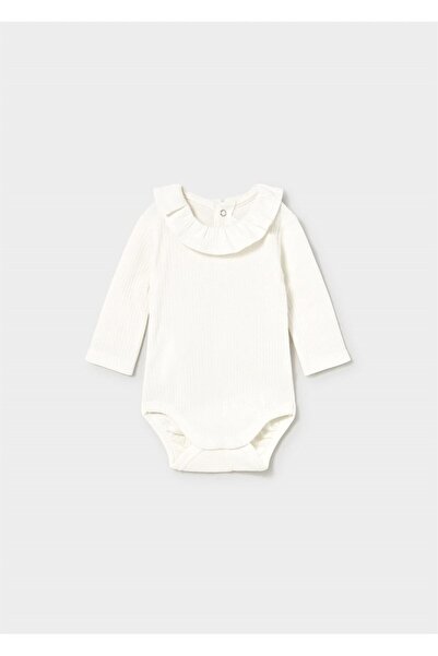 MAYORAL Baby Girl Ruffled Bodysuit Ecru 2721