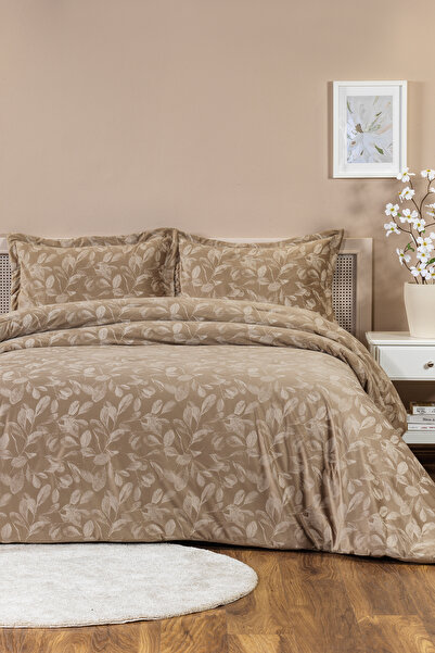 Elart Stella Comfort Uyku Seti Yatak Örtüsü Çift Kişilik 3 Parça (220x240 cm) Bej
