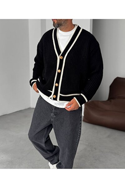 TÜZeMEN Mercerized Button Detailed Cardigan