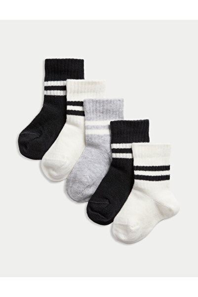 Marks & Spencer 5'li Pamuk Karışımlı Bebek Çorapları (0–3 Yaş)