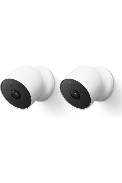 Google Nest Cam Twin Pack - كاميرا مراقبة ذكية داخلية وخارجية G3AL9 Snow