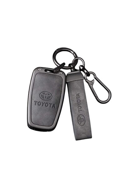 Xentech Light Leather and Alloy Car Key Case Compatible with Toyota CHR, Prius, Camry, Corolla, RAV4 (2017-2020)