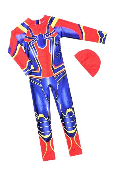 THK Costum de Spiderman pentru copii, THK, cu mâneci lungi și căciulă - 110 cm