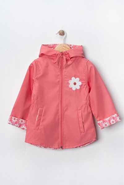 Seramis Kapüşonlu Çocuk Yağmurluk – Çiçek Desenli, Su Geçirmez, Fermuarlı, 2-...