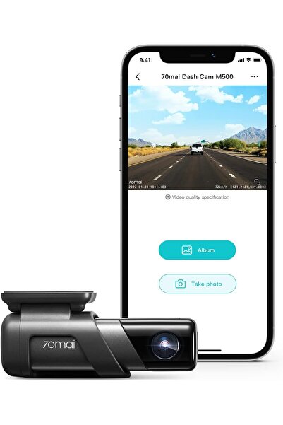 70MAİ كاميرا لوحة القيادة M500، دقة 1944 بكسل، نظام تحديد المواقع العالمي (GPS)، نظام مساعدة السائق المتقدم (ADAS) الموسع، التحكم الصوتي، زاوية واسعة 170 درجة، تخزين eMMC