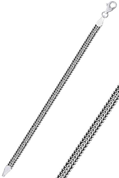 Söğütlü Silver 925 Ayar gümüş oksitli hasır örgü model erkek bileklik SGTL131...