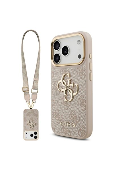 Guess Θήκη για iPhone 17 Pro, Σιλικόνη 4G με Μεγάλο Μεταλλικό Λογότυπο, Λεπτή Προστασία, Ροζ