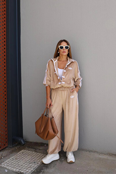 Purple by Banu Latte Kadife Ceket Eşorfman Takım