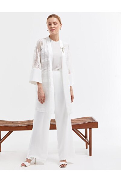 Kayra Double Suit with Lace Jacket Ecru