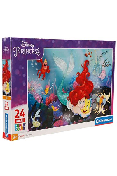 CLEMENTONI 24 Parça Maxi Supercolor Puzzle: Disney Princess Little Mermaid