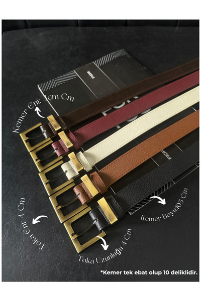 Fiori 5-Piece Square Buckle Women's Belt, Trouser Belt, Coat Belt, Dress Belt