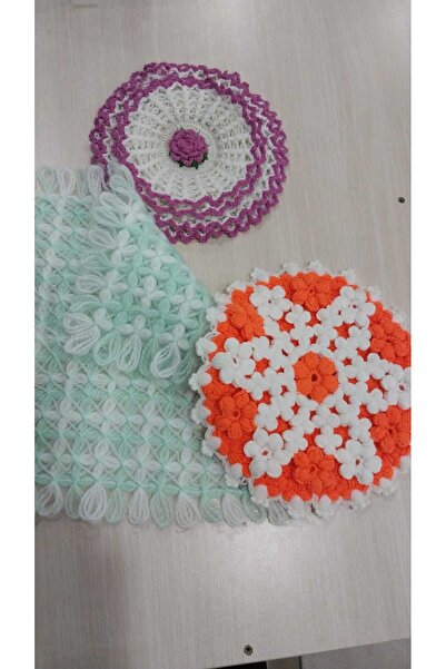 Papatyam 3 قطع من الألياف المحبوكة يدويًا/ألياف الحمام المصنوعة يدويًا/ألياف ...