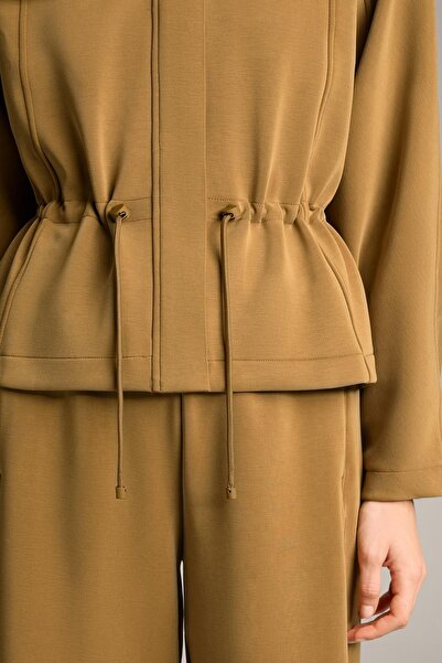 Oysho Short adjustable waist jacket with brushed modal