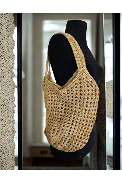 lupi Geantă model lalele, tricotată manual, geantă macrame