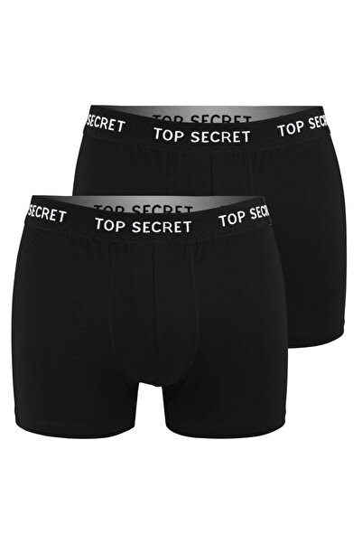 Top Secret Men's Cotton Boxers, Logo, Black-Dark Blue, set of 8 pieces.