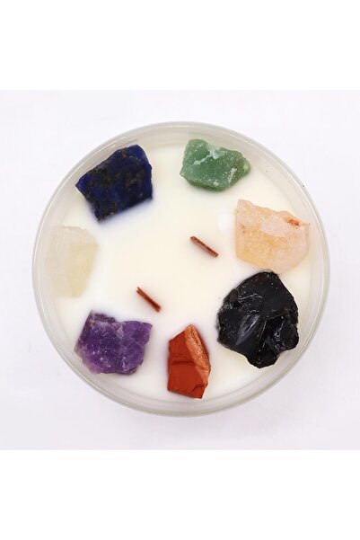 OEM Lumânare cu Cristale – 7 CHAKRE | Armonie Energetică și Activare Chakre