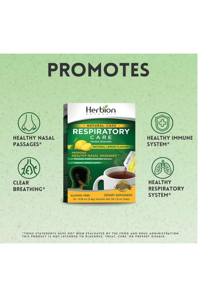 Herbion Naturals Pliculețe din Plante pentru Îngrijirea Sistemului Respirator, 10 Pliculete pentru si gripa
