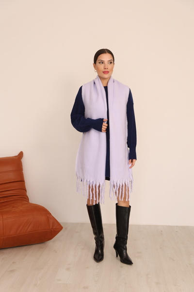 Jack Ferrero Örme kumaş Düz kesim Püsküllü bitiş Yumuşak Dokulu Kadın Atkı Şa...