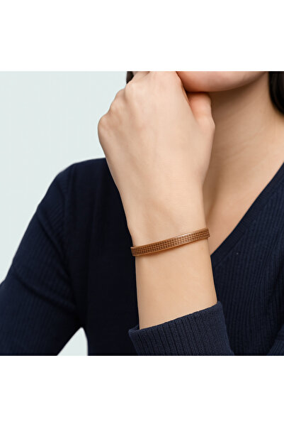 Tesbihane سوار نحاسي نسائي - نمط مربع - هيكل مرن