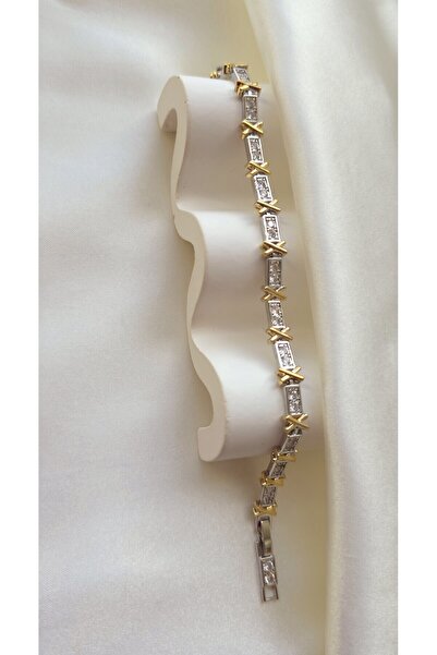 VELİT VOLA سوار نسائي من ماركة موديل ستون - لون ذهبي وفضي، لامع، لا يسود، علب...