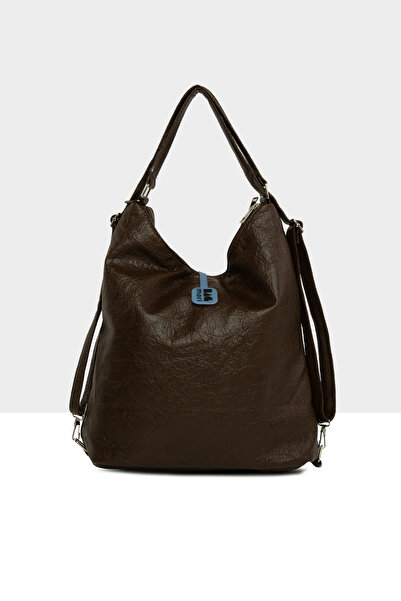 Bagmori Brown Women's Soft Textured Handbag with Detailed Strap and Back Casual Bag M000008648