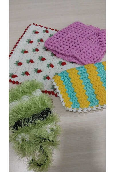 Papatyam 4 قطع منشفة محبوكة يدويًا / منشفة حمام مصنوعة يدويًا / منشفة مهر للح...