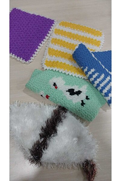 Papatyam 5 قطع من الليف المنسوج يدويًا/ليف الحمام المصنوع يدويًا/ليف الزفاف ل...