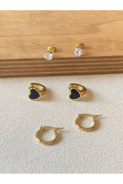 Rupen Kraft طقم أقراط يومية من الفولاذ الجراحي 316L (6 قطع)