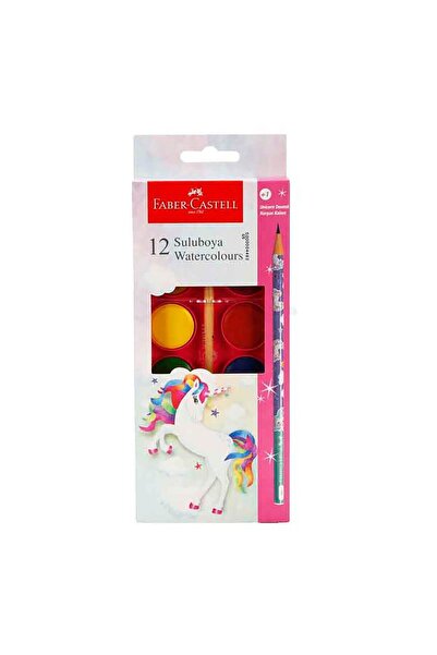Faber Castell Faber-Castell Unicorn Sulu Boya 12 Renk ve Kurşun Kalem