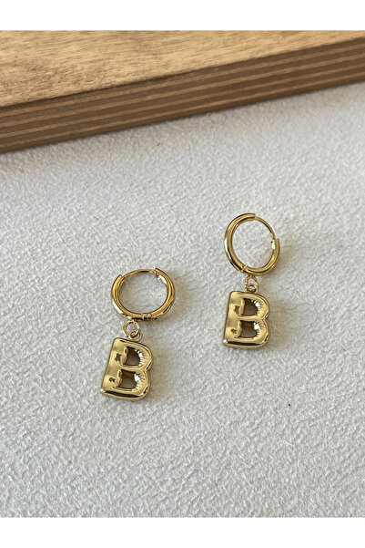 Rupen Kraft 316 L Surgical Steel Letter Earring B Letter Steel Balloon Earring