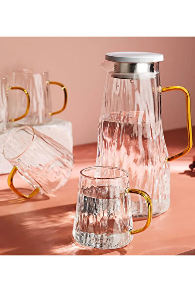 kosava Kosova Gold Kulplu 1.5 L 5 Parça Cam Su Takımı