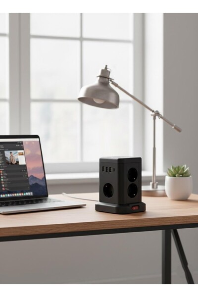 MATECHNO Akım Korumalı Priz Kablosuz Şarj İstasyonu 7x Soket 3x USB 1xType-C ...