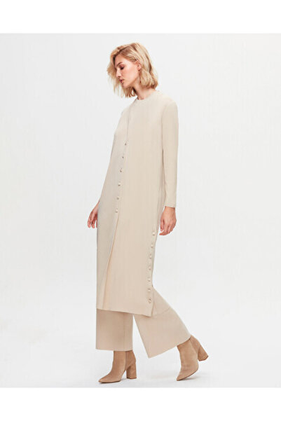 MISS DALIDA T25K-9007 Düz Renk Uzun Basic Hırka YY216-BEİGE