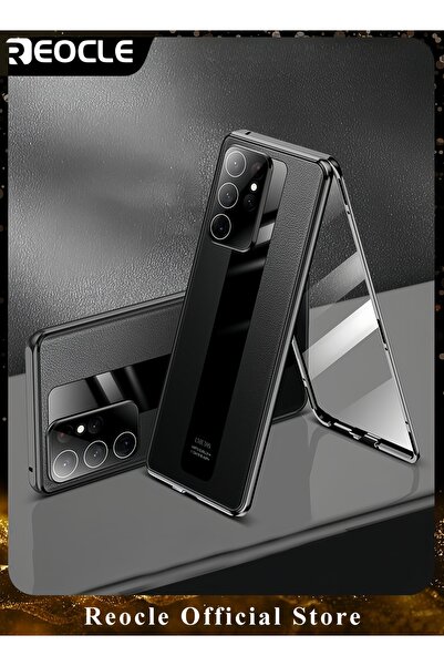 REOCLE جراب مغناطيسي لهاتف Samsung Galaxy S22 Ultra مصنوع من الزجاج المقوى ال...