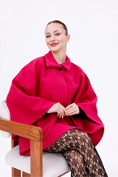 beeke Women's Standard Size Medium Length Belted Cashmere Poncho New Season Beeke-4471