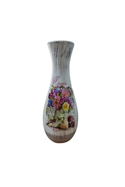 Polux Vază ceramică personalizată în formă de bulb cu trandafiri, 30 cm