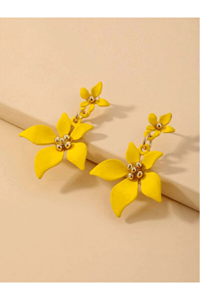 Inovius Cercei nude forma de Floare, Galben - 22148