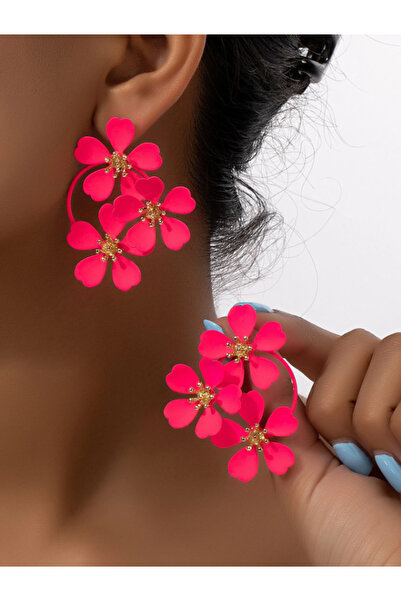 Inovius Cercei Rotunzi tip Floare Roz - 29275