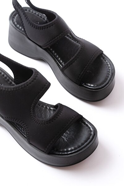 Budi 24414-573 Black Dalgıç Daily Wedge Heel Women's Sandals