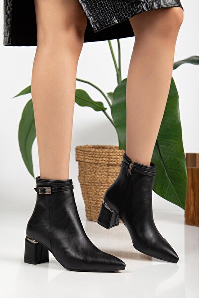 besoin shoes store kadin günlük yeni sezon bot sivri burun kalin ökce